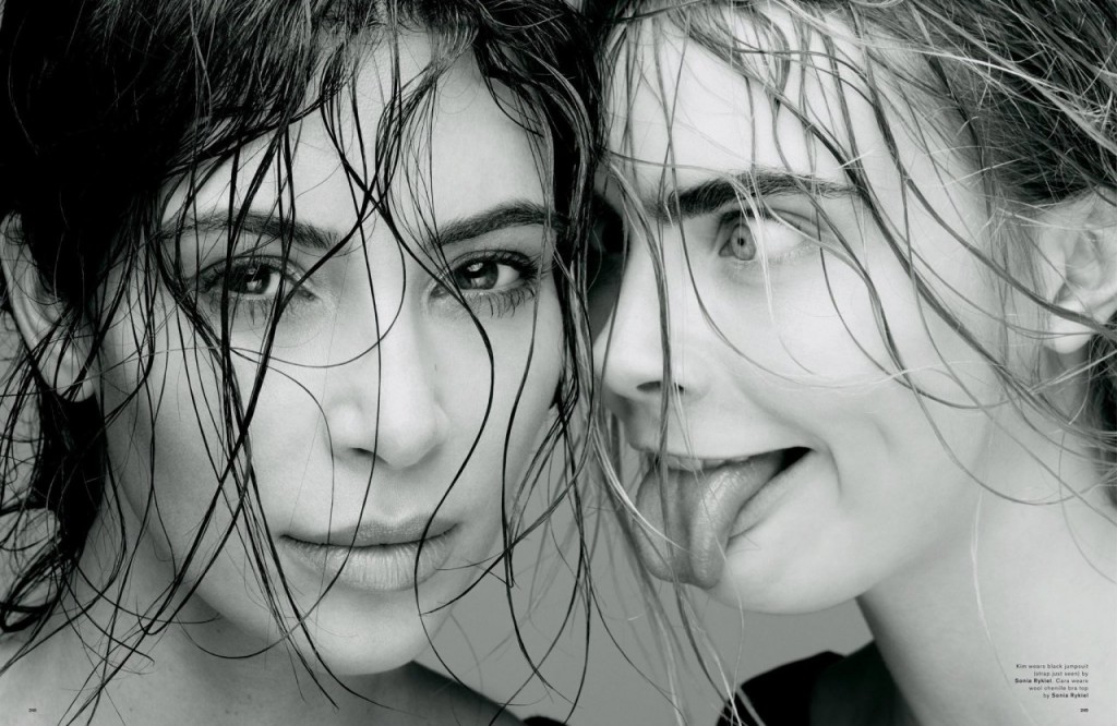 Kim Kardashian & Cara Delevingne dans Love Magazine 01