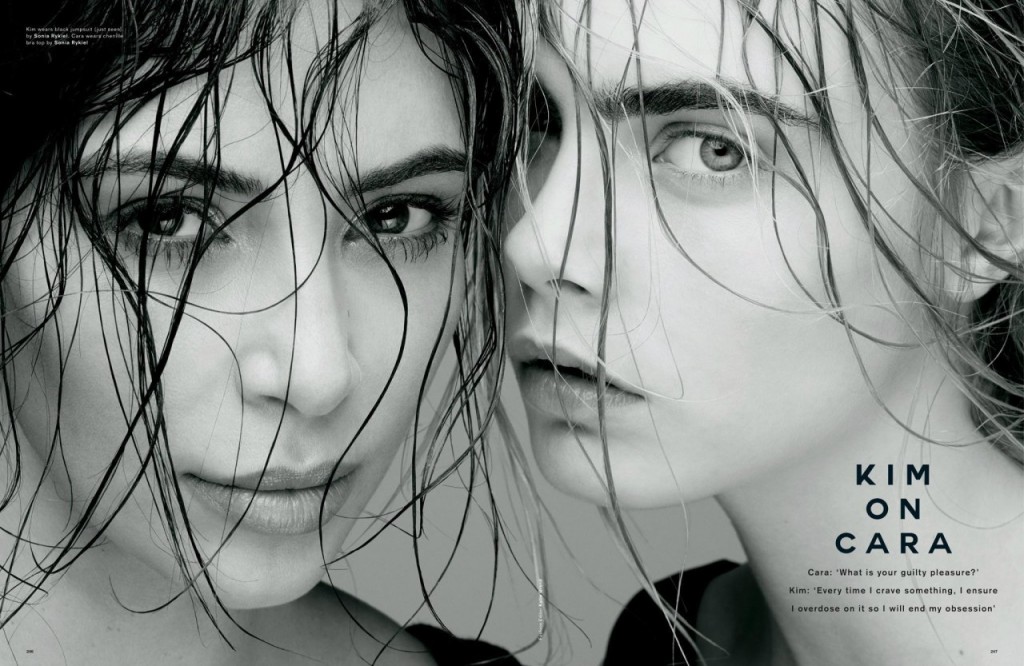 Kim Kardashian & Cara Delevingne dans Love Magazine 02