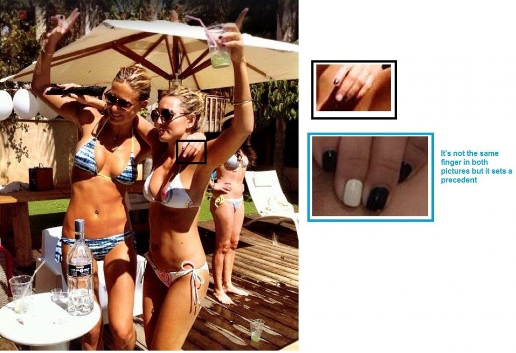 Bar-Refaeli-Photo-Proofs-Vernis à ongles noir avec vernis blanc sur un ongle